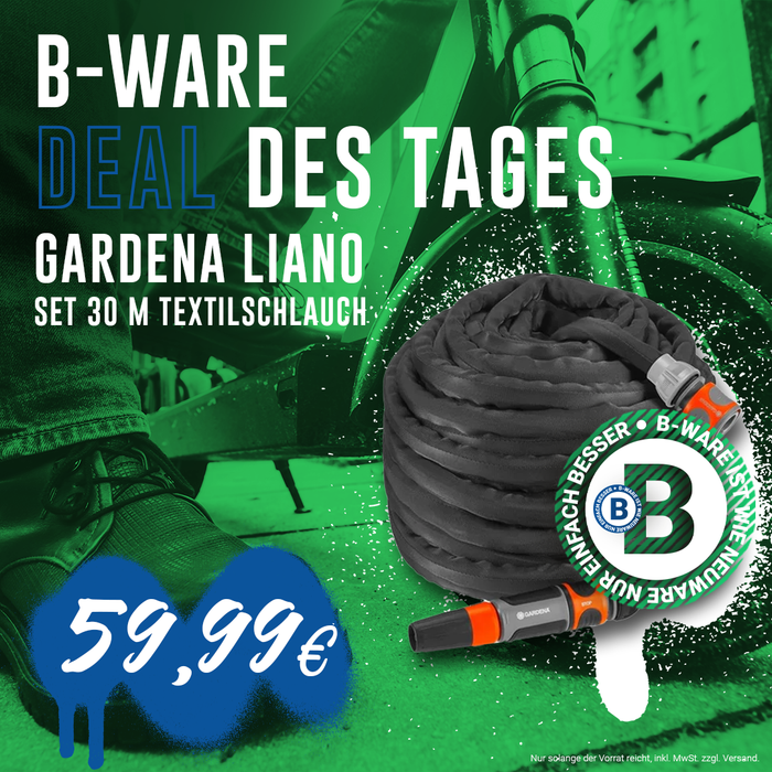  Gardena Liano Set 30 m Textilschlauch in schwarz