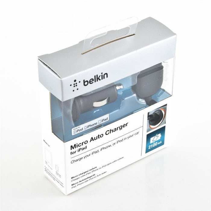 Belkin Micro-Autoladegerät (2,1 A) inkl. 30-Pin Ladekabel für iPhone/iPad/iPad, schwarz