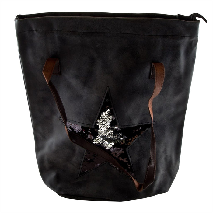 Antonio Shopping Bag with Shining Star  schwarz/silber