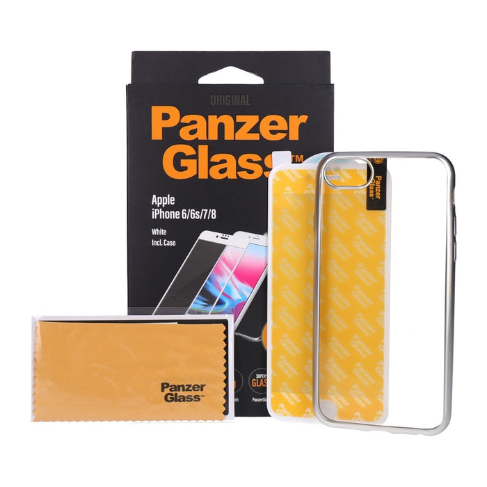 PanzerGlass Displayschutz aus Glas für iPhone 7/8 weiß inkl. Case