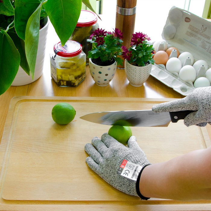 TP Schnittschutzhandschuh zum Schneiden für Küche und Garten, Mesh Arbeitsschutz Handschuh EN388 L5 XL
