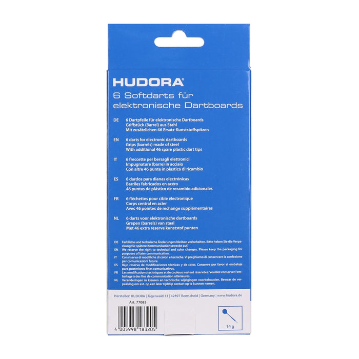HUDORA Soft-Darts Set 6 Stück für E- Dartscheibe E = Elektronisch