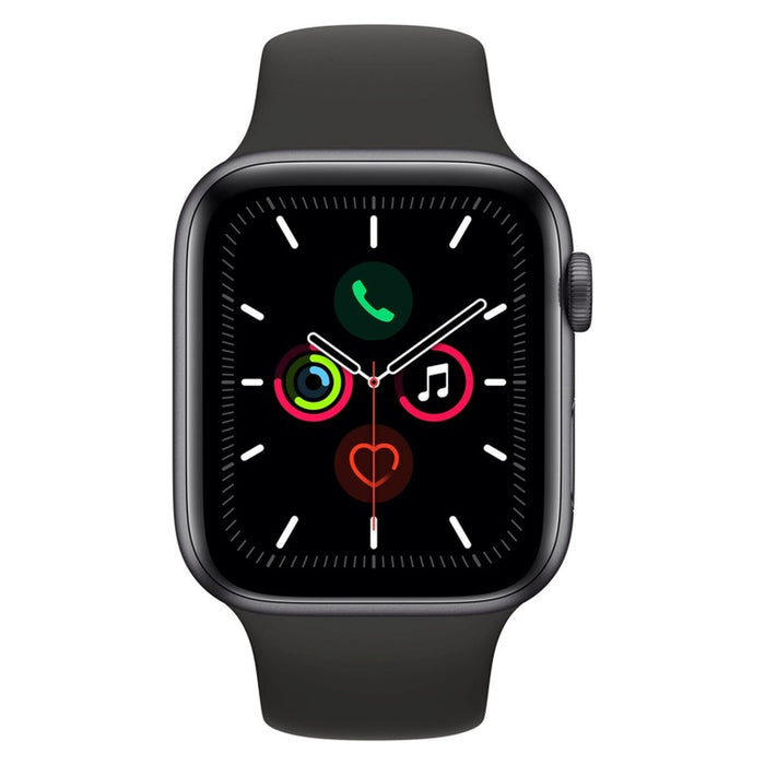 Apple Watch Series 5 44mm GPS + 4G Spacegrau Aluminiumgehäuse mit Sportarmband schwarz