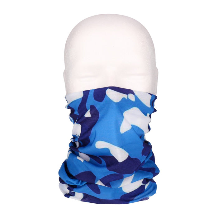 TP Multifunktionstuch, Bandana Schlauchschal, als UV-Schutz, Outdoor Halstuch oder Stirnband, unisex blue camouflage