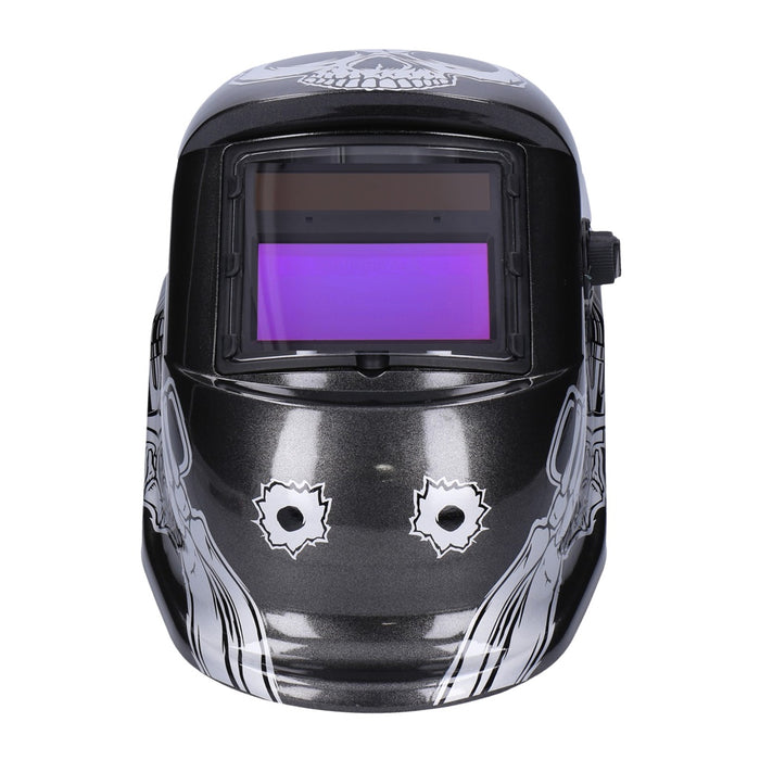 TP Automatik Solar Schweißhelm mit UV-Schutz, auto Verdunkelung, Feuerhemmend, schnelle Schaltzeiten- Gun Skull (1642-A)