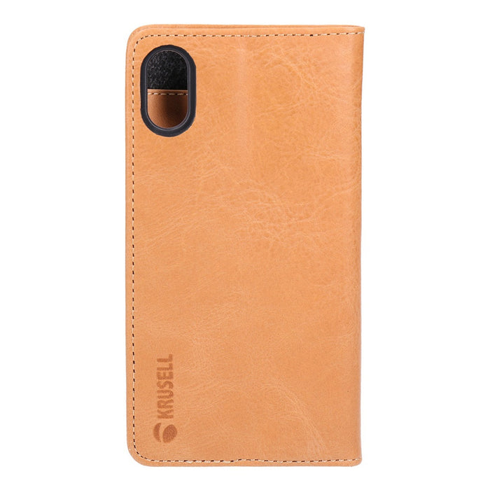 Krusell SUNNE Wallet für Iphone XS  Max 6,5"  hellbraun aus echtem Leder