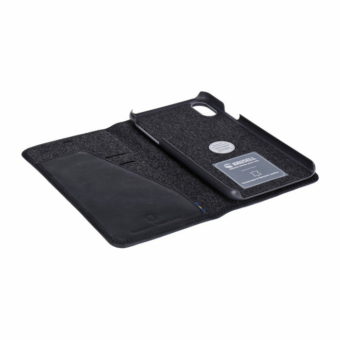 Krusell Flipcover aus echtem Leder für iPhone Xs Max in schwarz