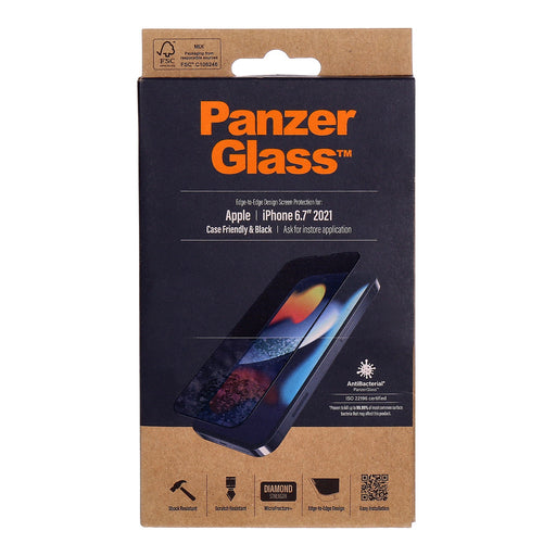 Produktbild Displayschutzglas - PanzerGlass Displayschutz iPhone 13 Pro Max schwarz Case Friendly