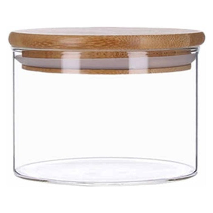 TP Vorratsglas mit Bambus Deckel, Glas Behälter für Lebensmittel, luftdicht, spülmaschinenfest, 350ml