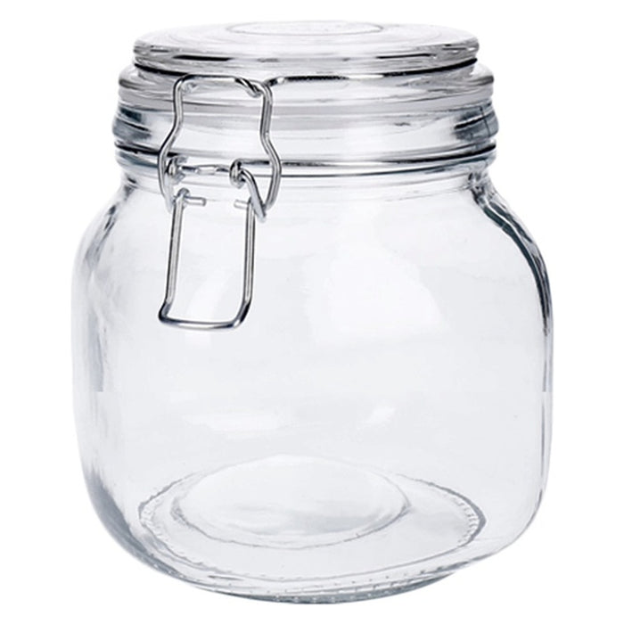 TP Glasbehälter mit Bügelverschluss, Drahtbügelgla Vorratsglas - luftdicht, auslaufsicher (eckig) 650ml