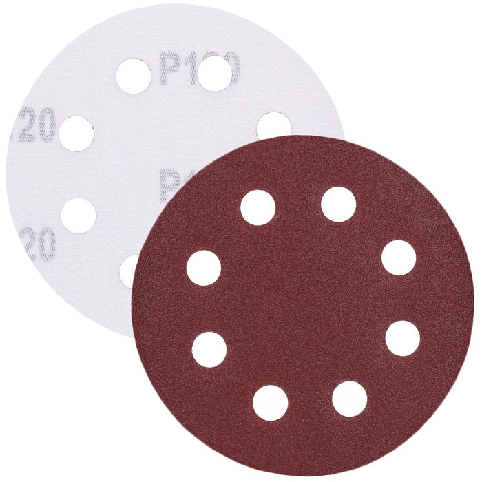 TP Schleifpapier, Schleifscheibe - Universal (rot) 125mm, 8-fach-gelocht, Papierbasis - 10er Pack P120