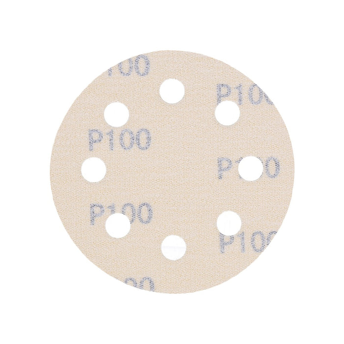 TP Schleifpapier, Schleifscheibe - Universal (gelb 125mm, 8-fach-gelocht, Latexbasis - 10er Pack P100