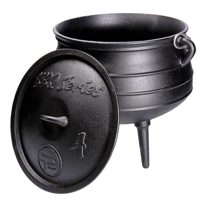 TP Potjie Pot 4 12L - BBQ Dreifuß Dutch Oven Gusseisen, Feuerkessel mit Deckel und Füßen