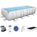 Bestway 56465 Power Steel Frame Pool Komplett-Set mit Filterpumpe 549 x 274 x 122 cm , lichtgrau