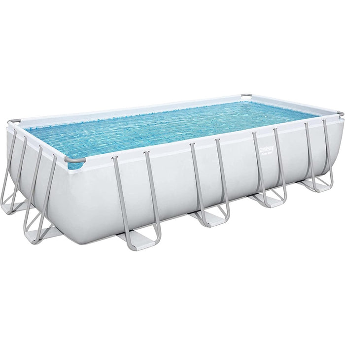 Bestway 56465 Power Steel Frame Pool Komplett-Set mit Filterpumpe 549 x 274 x 122 cm , lichtgrau