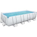 Bestway 56465 Power Steel Frame Pool Komplett-Set mit Filterpumpe 549 x 274 x 122 cm , lichtgrau