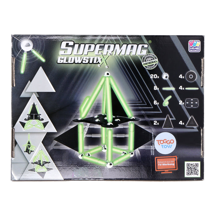 Happy People Supermag Glowstix 50 Teile Supermag Magnetbau-Set