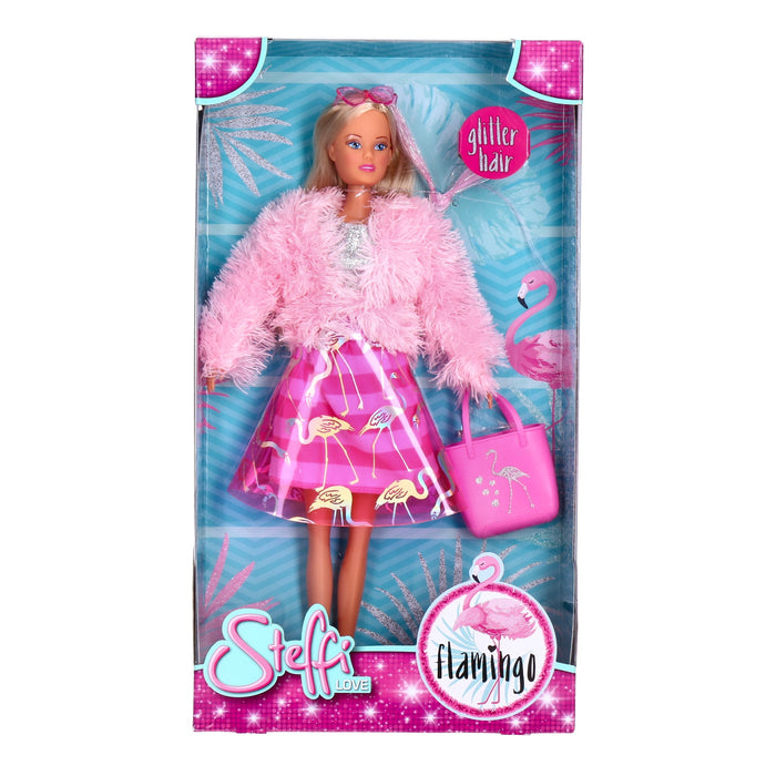 Steffi Love Flamingo Puppe im modischem Outfit, farblich sortiert