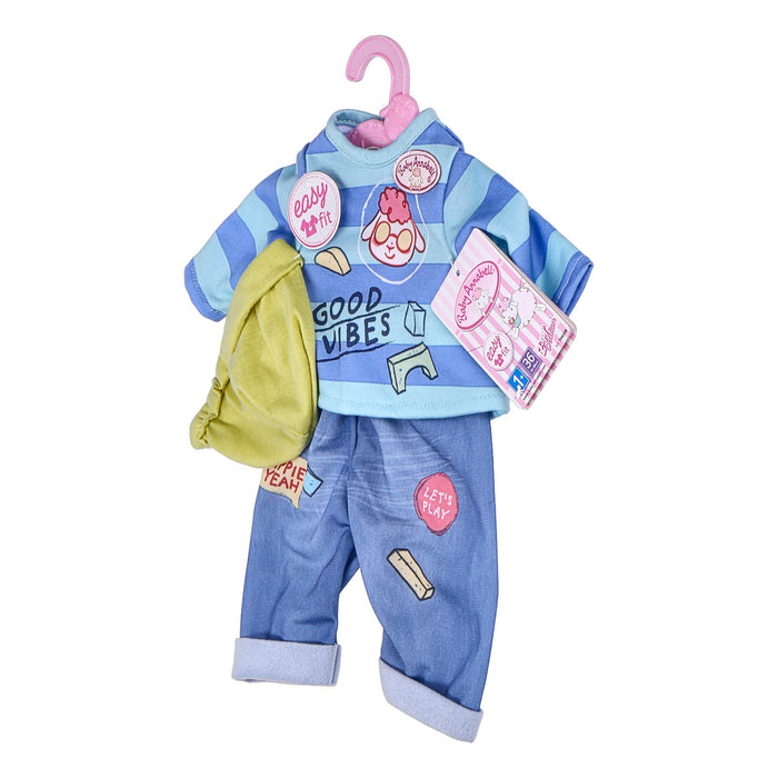Baby Annabell Little Shirt und Hose Puppenkleidung in blau mit Kleiderbügel, 34-38cm