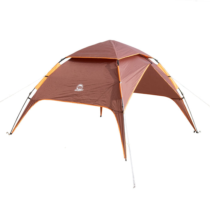 Automatik-Campingzelt Pop-Up Zelt für 3-4 Personen doppelwandig, wasserdicht inkl. Tragetasche Braun/Beige