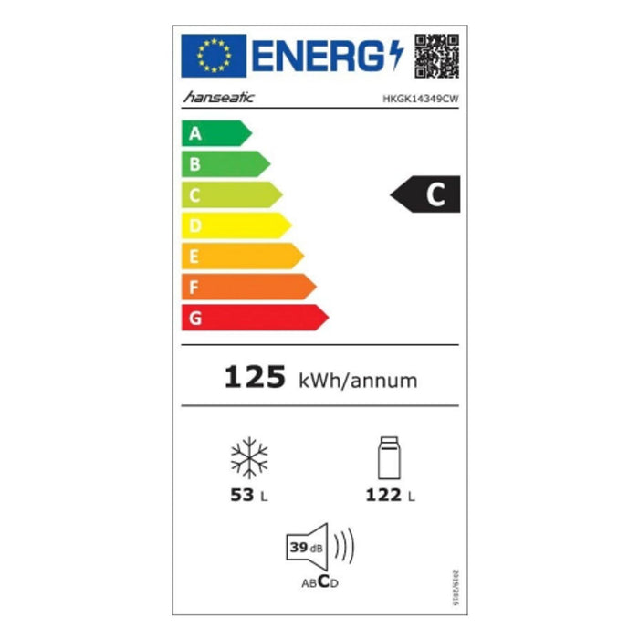 Hanseatic HKGK14349CW Kühl Gefrierkombination Innenbeleuchtung höhenverstellbare Füße