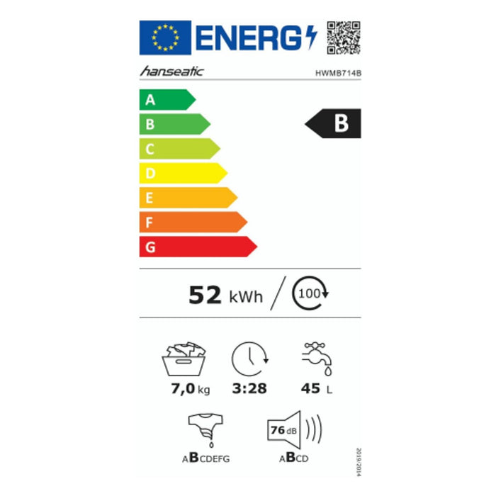 Hanseatic Waschmaschine HWMB714B Programmspeicher Weiß