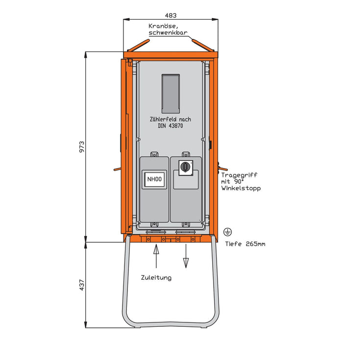 Walther Werke Anschlussschrank WA0011 55kVA/1Abg/1Z/Direkt