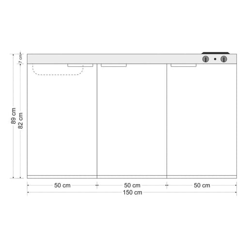 Produktbild Küchenzeilen - Stengel Miniküche Kitchenline MK 150 Kühlschrank