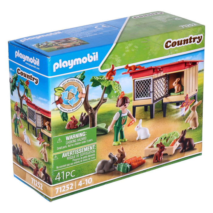 PLAYMOBIL Country 71252 Kaninchenstall Tiere für den Bio-Bauernhof