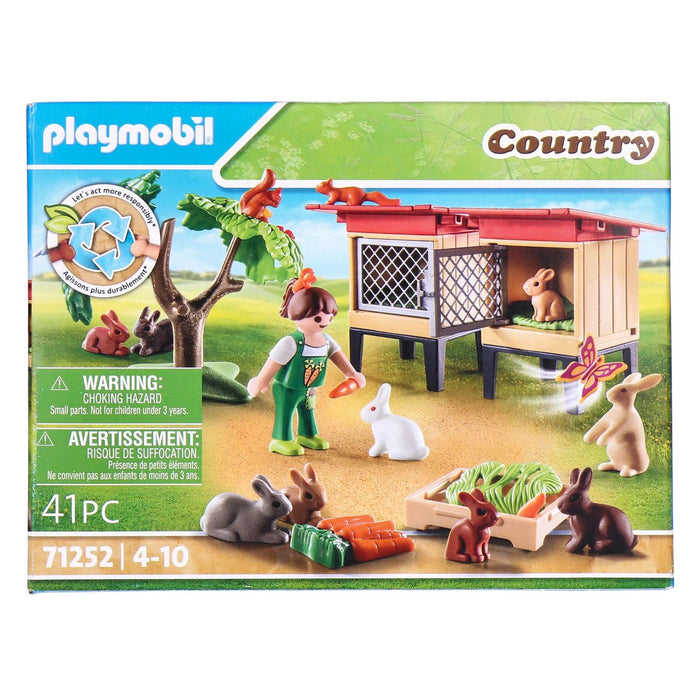 PLAYMOBIL Country 71252 Kaninchenstall Tiere für den Bio-Bauernhof