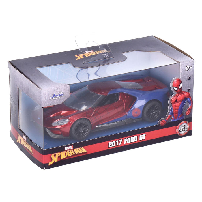 Jada Toys Marvel Spiderman 2017 Ford GT 1:32 Modellauto rot blau