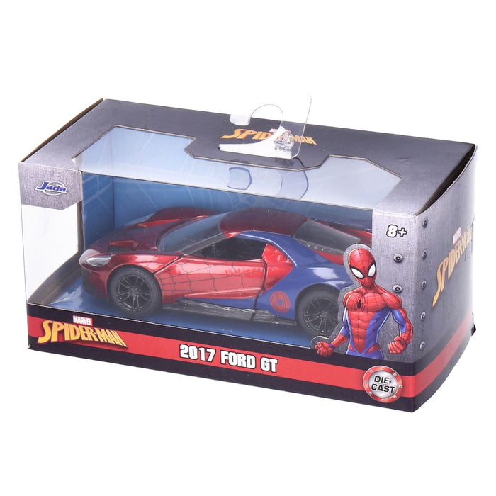 Jada Toys Marvel Spiderman 2017 Ford GT 1:32 Modellauto rot blau