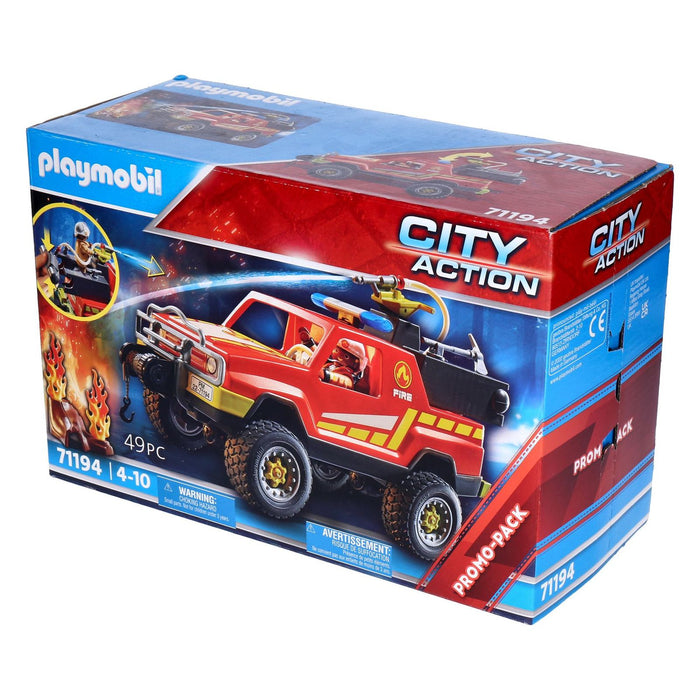 PLAYMOBIL City Action 71194 Feuerwehr-Löschtruck Feuerwehr-Auto mit Spritzfunktion