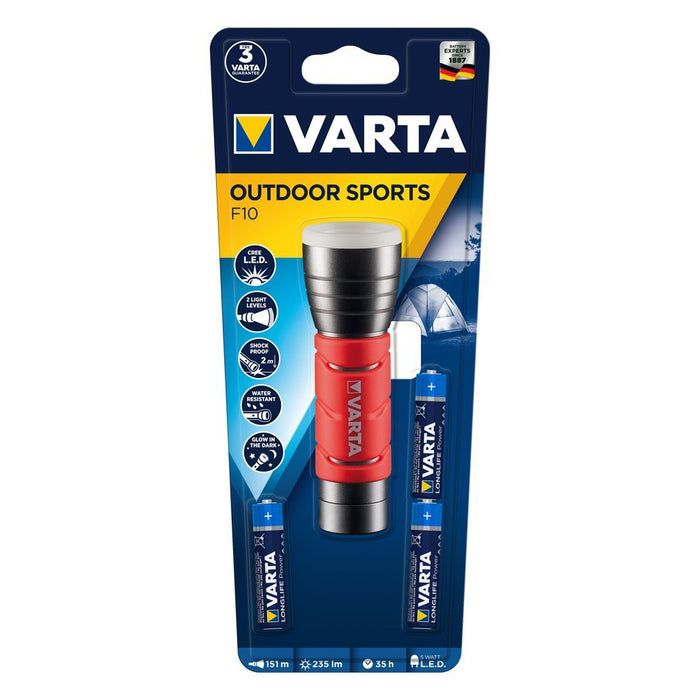 Varta Outdoor Sports F10 Taschenlampe rot/schwarz