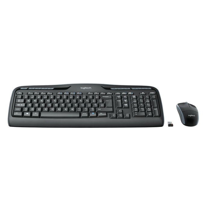 Logitech Wireless Combo MK330 Tastatur Maus enthalten USB QWERTZ Deutsch Schwarz