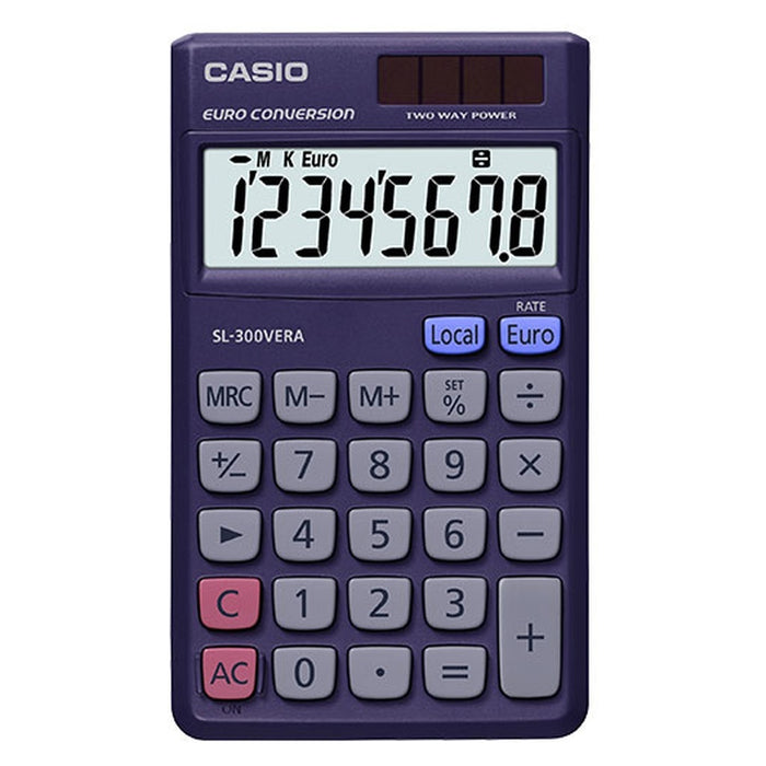 Casio SL-300VERA Taschenrechner Tasche Display- Rechner Violett