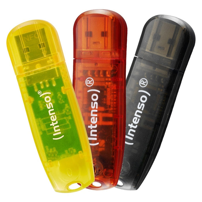 Intenso Rainbow 3x32GB Yellow/Red/Black USB-Stick USB Typ-A 2.0 Transparent