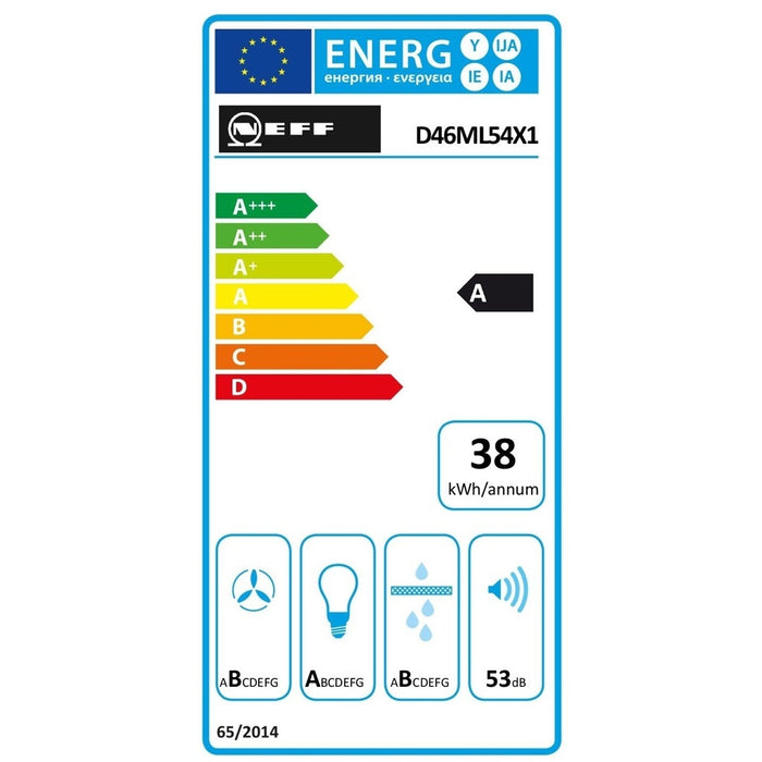 Neff D46ML54X1 Dunstabzugshaube Halb eingebaut (Pullout) Edelstahl 392 m³/h A