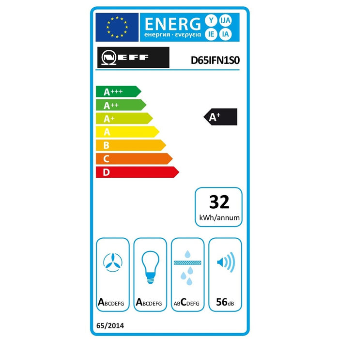 Neff D65IFN1S0 Dunstabzugshaube wandmontiert Schwarz 687 m³/h A+