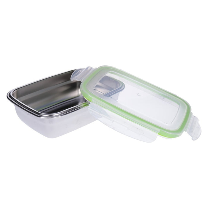 TP 3er Set Frischhaltedosen, Lunchbox aus 18/10 Edelstahl mit Klick- Deckel 550ml+850ml+1800ml