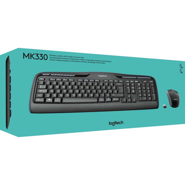 Logitech MK330 kabelloses Tastatur und Maus Set schwarz