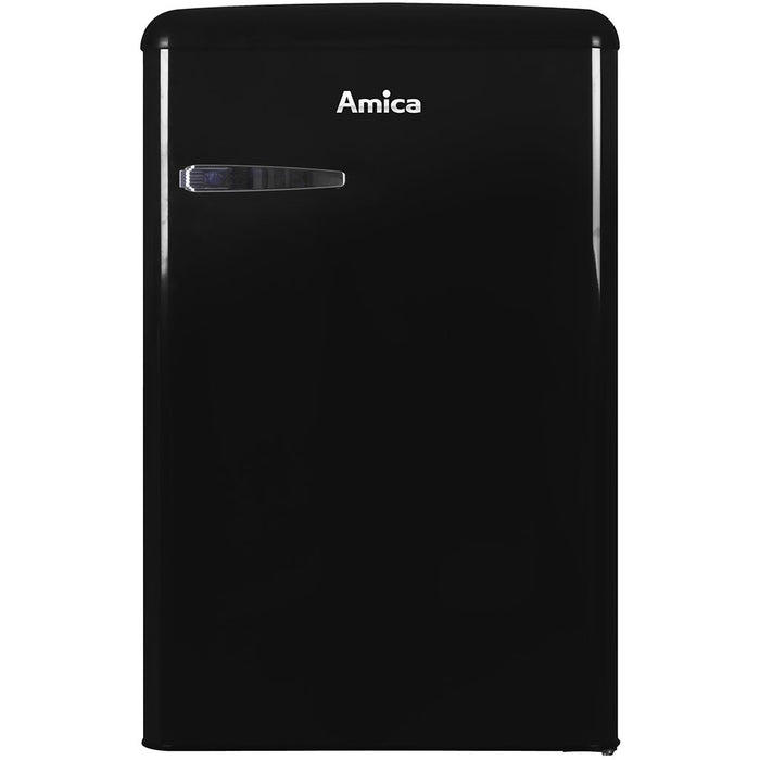 Amica KS 15614 S Kühlschrank mit Gefrierfach 106 L Retrodesign in schwarz