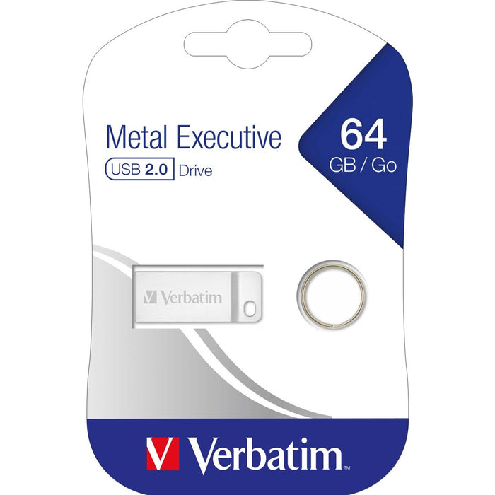 Verbatim USB-Stick 64GB 2.0 Metal Executive VERBATIM 98750 silber