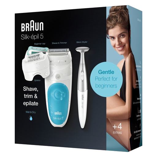 Produktbild Intimepilierer - Braun Silk-épil 5 81706344 Epilierer 28 Pinzette Weiß, Türkis