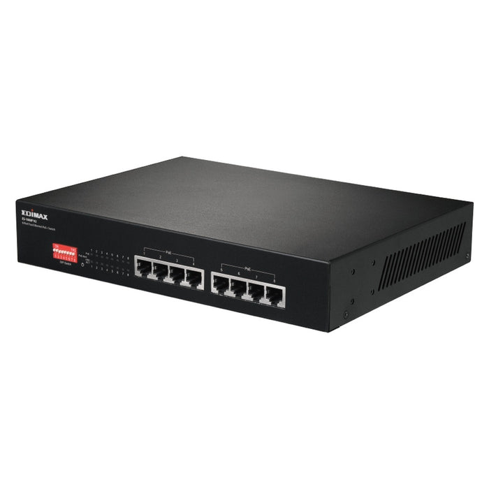 Edimax ES-1008P V2 Netzwerk-Switch Fast Ethernet (10/100) Power over Ethernet (PoE) Schwarz