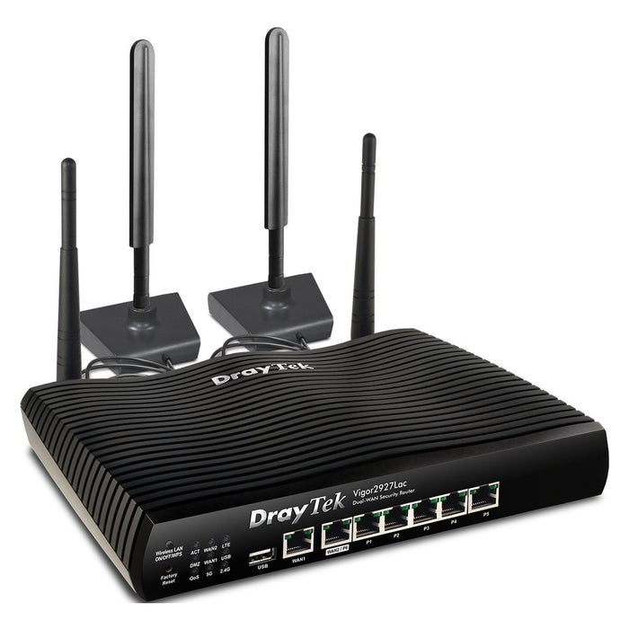 Draytek Vigor2927Lac WLAN-Router Gigabit Ethernet Dual-Band (2,4 GHz/5 GHz) 3G 4G Schwarz