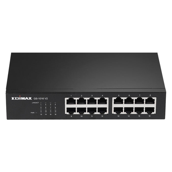 Edimax GS-1016 V2 Netzwerk-Switch Managed Gigabit Ethernet (10/100/1000) Schwarz