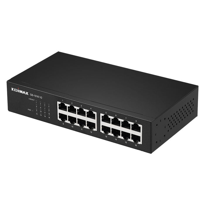 Edimax GS-1016 V2 Netzwerk-Switch Managed Gigabit Ethernet (10/100/1000) Schwarz