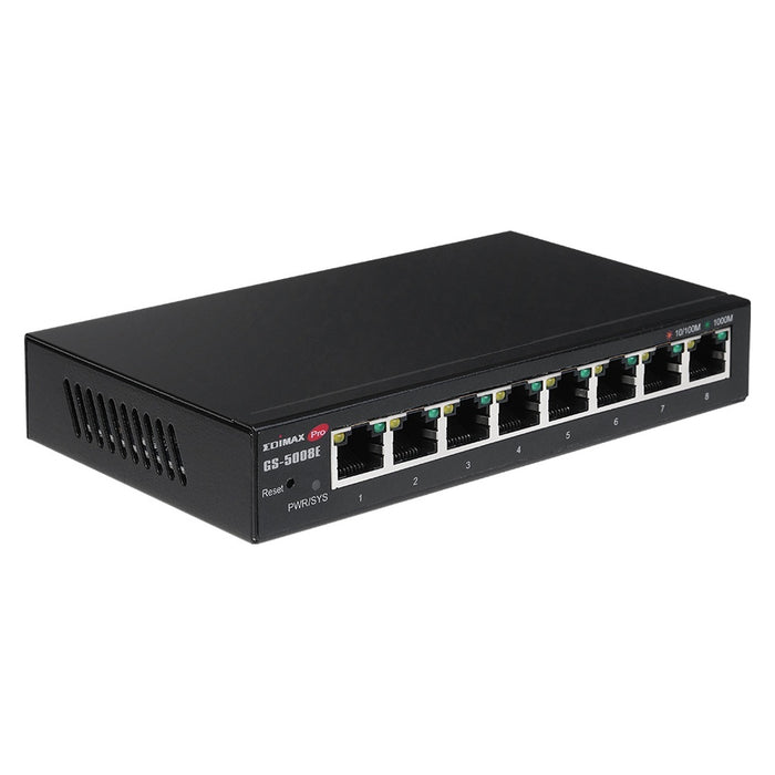 Edimax GS-5008E Netzwerk-Switch Gigabit Ethernet (10/100/1000) Schwarz