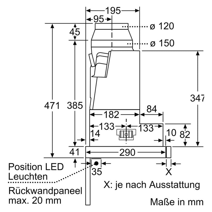 Constructa-Neff Flachschirmhaube 3 Stufen + 1 Intens D46ED52X1